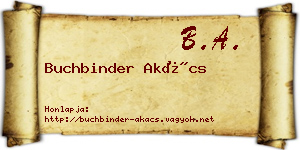 Buchbinder Akács névjegykártya